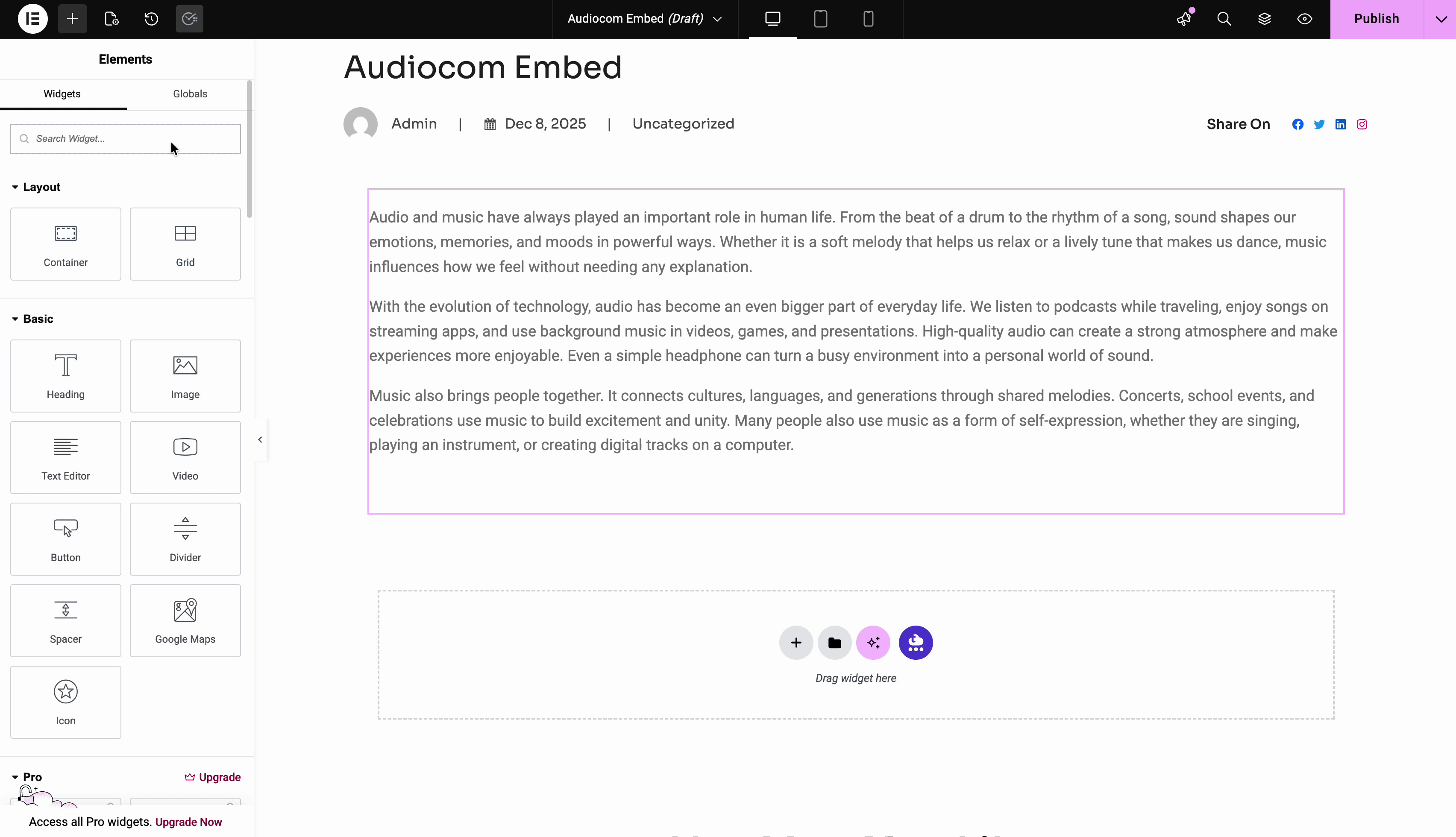 embed audiocom