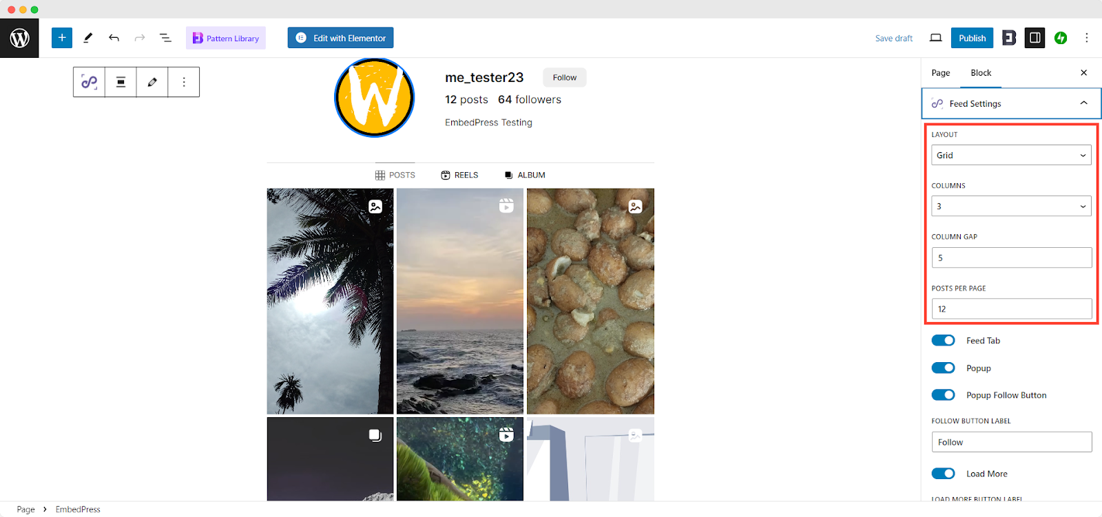 Horizontal Instagram Feed on WordPress