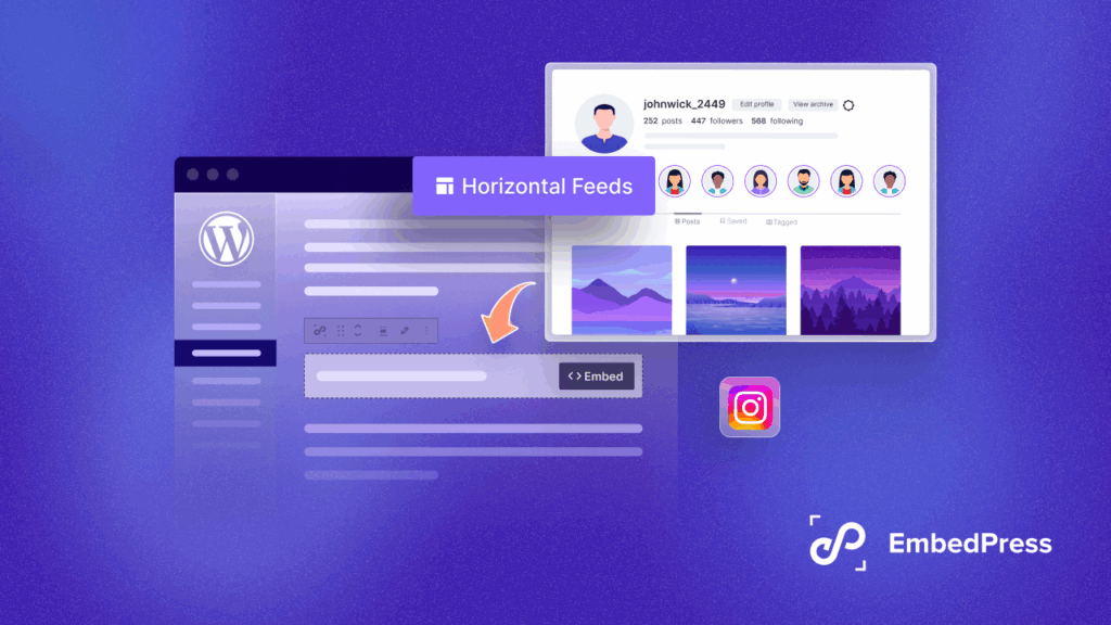 Horizontal Instagram Feed on WordPress