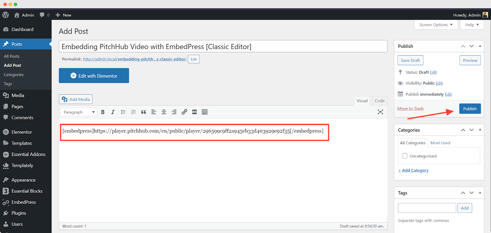 Embed With Short codes On WordPress Editors