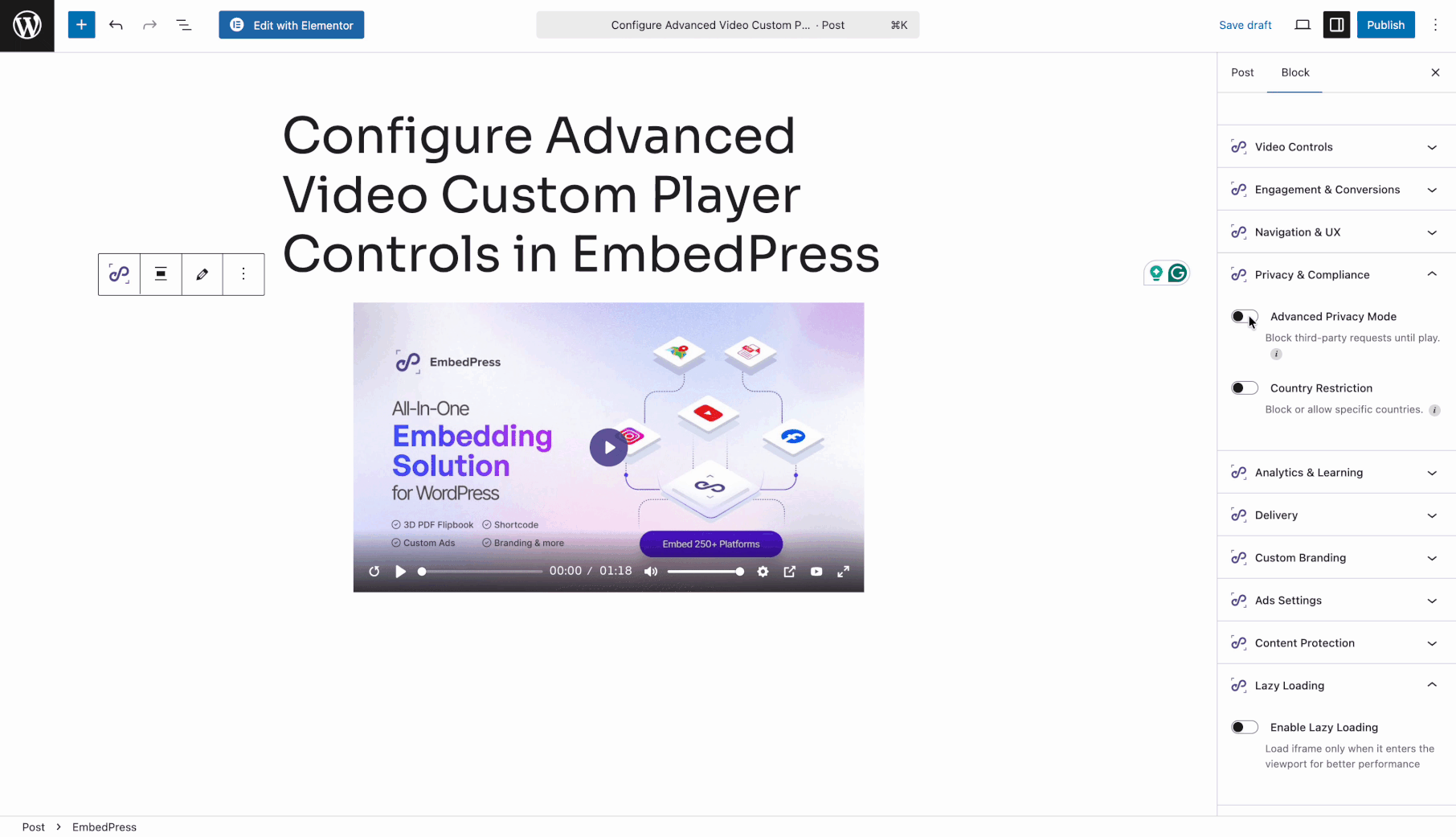 advanced video custom player