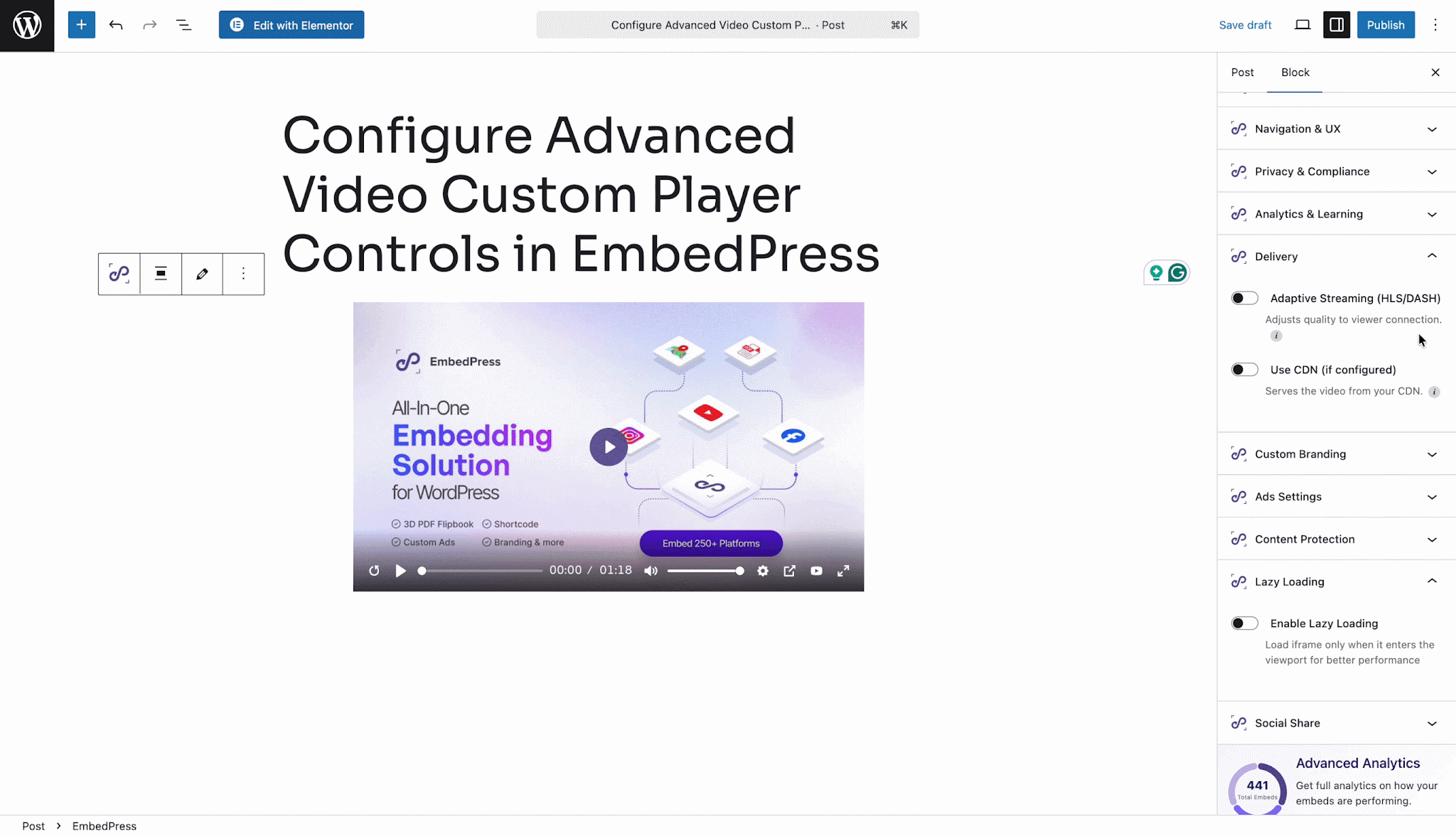 advanced video custom player