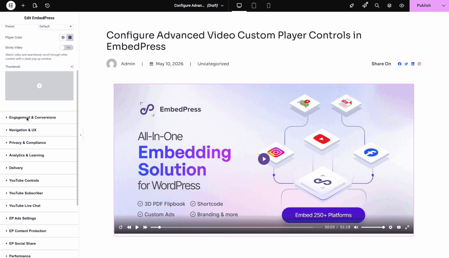 advanced video custom player