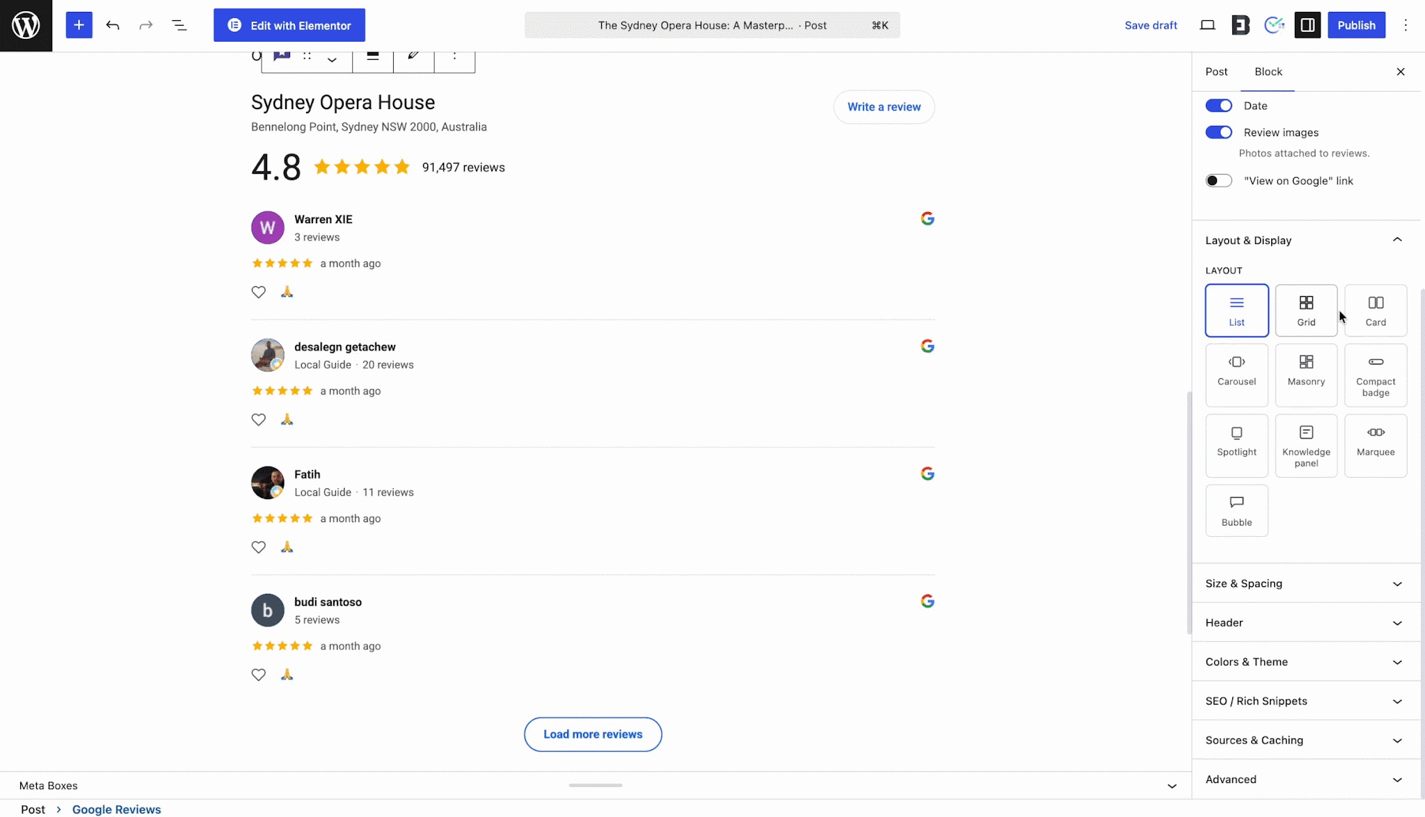 How to Embed Google Reviews in WordPress Using EmbedPress? 5 Configure Layout and Display